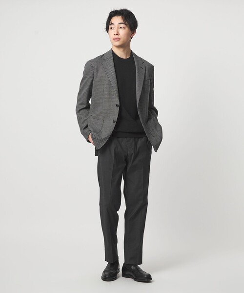 green label relaxing（グリーンレーベルリラクシング）の「タック ピケ ビズ クルーネック ニット -ウォッシャブル-（ニット/セーター・メンズ・ライム/ホワイト/ブラック・XL/L/M/S）」の9枚目の写真