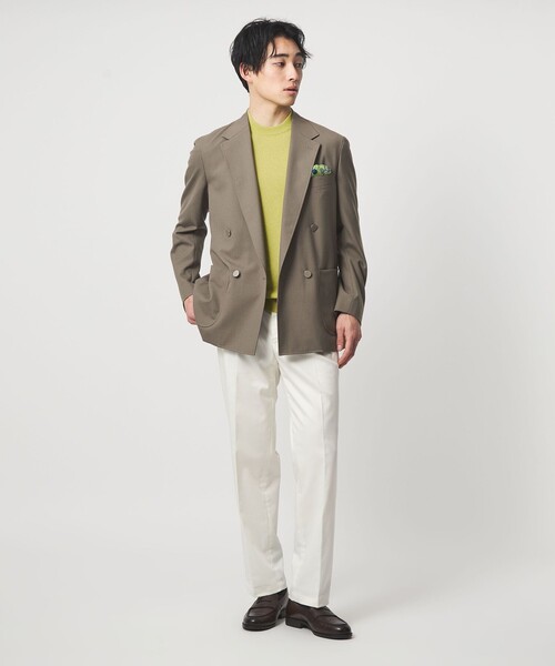 green label relaxing（グリーンレーベルリラクシング）の「タック ピケ ビズ クルーネック ニット -ウォッシャブル-（ニット/セーター・メンズ・ライム/ホワイト/ブラック・XL/L/M/S）」の12枚目の写真