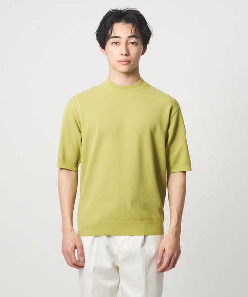 green label relaxing（グリーンレーベルリラクシング）の「タック ピケ ビズ クルーネック ニット -ウォッシャブル-（ニット/セーター・メンズ・ライム/ホワイト/ブラック・XL/L/M/S）」の13枚目の写真