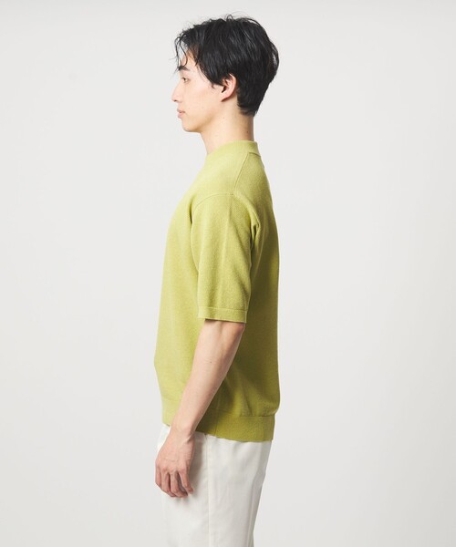 green label relaxing（グリーンレーベルリラクシング）の「タック ピケ ビズ クルーネック ニット -ウォッシャブル-（ニット/セーター・メンズ・ライム/ホワイト/ブラック・XL/L/M/S）」の14枚目の写真
