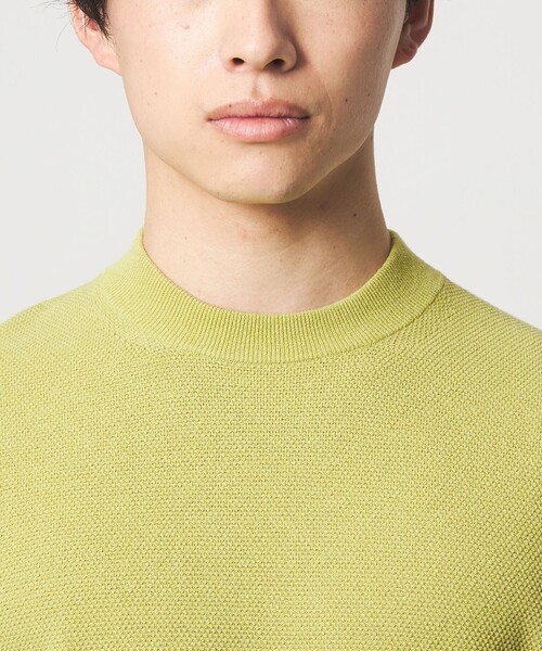 green label relaxing（グリーンレーベルリラクシング）の「タック ピケ ビズ クルーネック ニット -ウォッシャブル-（ニット/セーター・メンズ・ライム/ホワイト/ブラック・XL/L/M/S）」の16枚目の写真