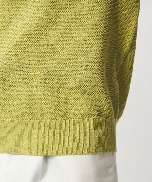 green label relaxing（グリーンレーベルリラクシング）の「タック ピケ ビズ クルーネック ニット -ウォッシャブル-（ニット/セーター・メンズ・ライム/ホワイト/ブラック・XL/L/M/S）」の18枚目の写真