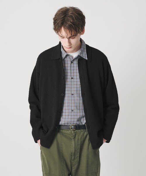 BEAUTY&YOUTH UNITED ARROWS(ビューティーアンドユースユナイテッドアローズ)の「ツイスト コットン ニットシャツ(カーディガン/ボレロ・メンズ・ベージュ/ブラック・S/M/L/XL)」の2枚目の写真