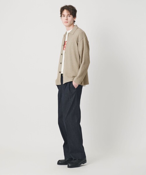 BEAUTY&YOUTH UNITED ARROWS(ビューティーアンドユースユナイテッドアローズ)の「ツイスト コットン ニットシャツ(カーディガン/ボレロ・メンズ・ベージュ/ブラック・S/M/L/XL)」の6枚目の写真