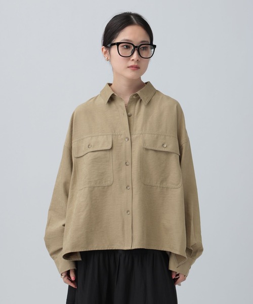 LEPSIM(レプシィム)の「フェイクスエードWポケットシャツ 630189(シャツ/ブラウス・レディース・キャメル/ベージュ・FREE)」の1枚目の写真