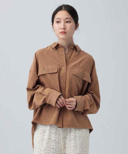 LEPSIM(レプシィム)の「フェイクスエードWポケットシャツ 630189(シャツ/ブラウス・レディース・キャメル/ベージュ・FREE)」の19枚目の写真