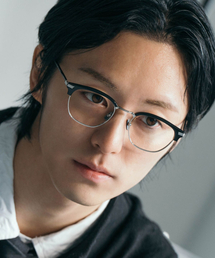 AMBEROPTICAL（アンバーオプティカル）の「ハンク2 ハーフリムメガネ HANK2 ブラック シルバー（メガネ）」