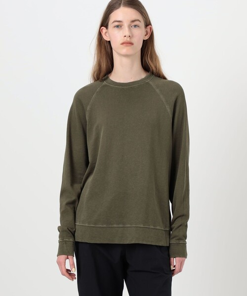 JAMES PERSE（ジェームスパース）の「バックパイルスエット ラグランスリーブプルオーバー WXA3657（スウェット・レディース・ダークカーキ/グレー・1/2）」の4枚目の写真