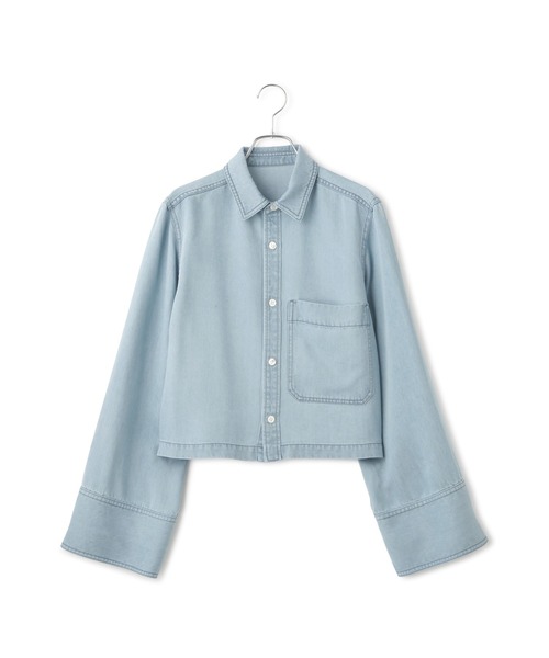 ADAM ET ROPE'(アダムエロペ)の「ライトデニムシャツ(シャツ/ブラウス・レディース・サックスブルー/ブルー系その他4/ブラック・FREE)」の22枚目の写真