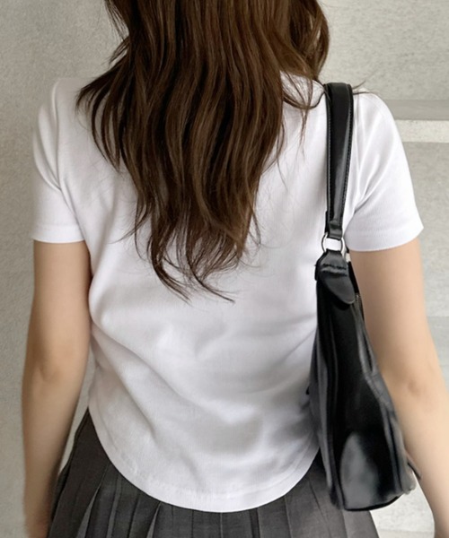 U.S. POLO ASSN.(ユーエスポロアッスン)の「【Ada.別注 U.S. POLO ASSN】ヘンリーネック コンパクト Tシャツ(Tシャツ/カットソー・レディース・ブラック/ホワイト/ピンク・M/L)」の7枚目の写真