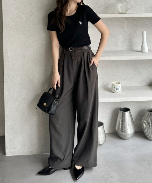 U.S. POLO ASSN.(ユーエスポロアッスン)の「【Ada.別注 U.S. POLO ASSN】ヘンリーネック コンパクト Tシャツ(Tシャツ/カットソー・レディース・ブラック/ホワイト/ピンク・M/L)」の14枚目の写真