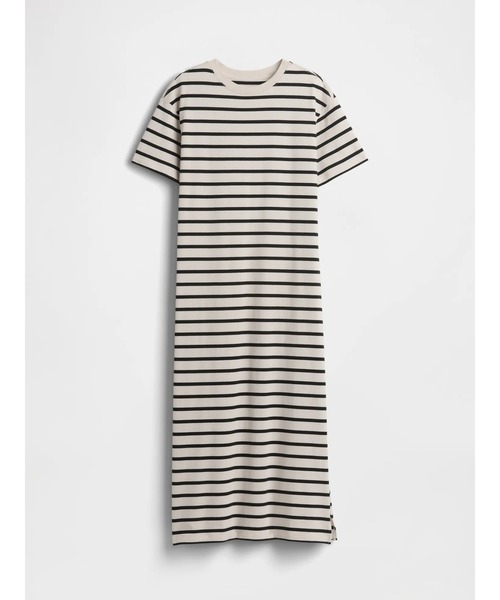 GAP(ギャップ)の「ヘビーウェイト オーバーサイズ マキシTシャツワンピース(ワンピース・レディース・ブラック/ホワイト×ブラック/ブラウン・S/XS/XXS/L/M)」の8枚目の写真