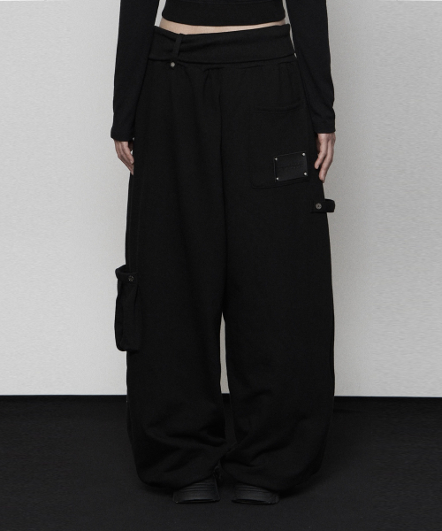 ETRE AU SOMMET（エトレオソメ）の「Rib Terry Pocket Sweat Pants (BLACK)（スウェットパンツ・レディース・その他・FREE）」の3枚目の写真