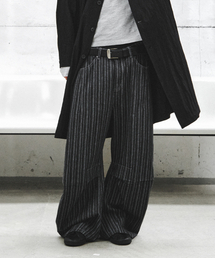 INTEMPOMOOD（インテンポムード）の「カーブスナップワイドパンツ_ストライプ（デニムパンツ）」