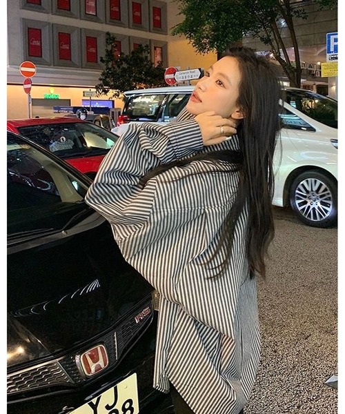 inst.ALL（インストール）の「配色カフスストライプシャツ（シャツ/ブラウス・レディース・グレー・M）」の15枚目の写真