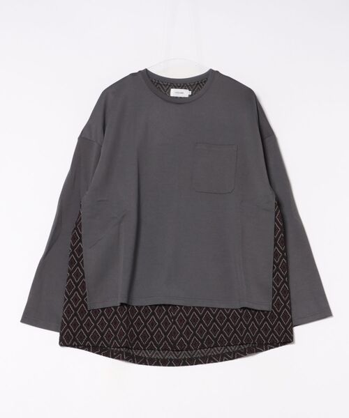 ATELANE(アテレーン)の「/ATELANE/ストレッチポンチ WJQDフェイクレイヤードL/T(Tシャツ/カットソー・メンズ・チャコールグレー・LARGE)」の1枚目の写真