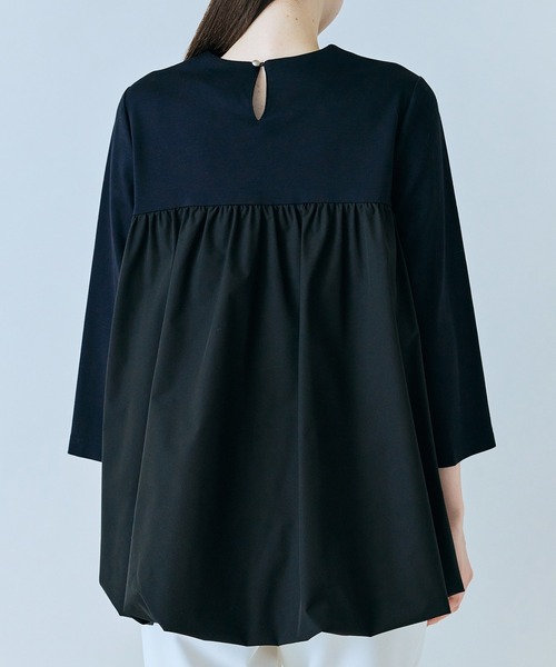 Audie a Muses(オーディアミューズ)の「リボンモチーフ付き異素材カットソー(Tシャツ/カットソー・レディース・ブラック/オフホワイト・38/42)」の19枚目の写真