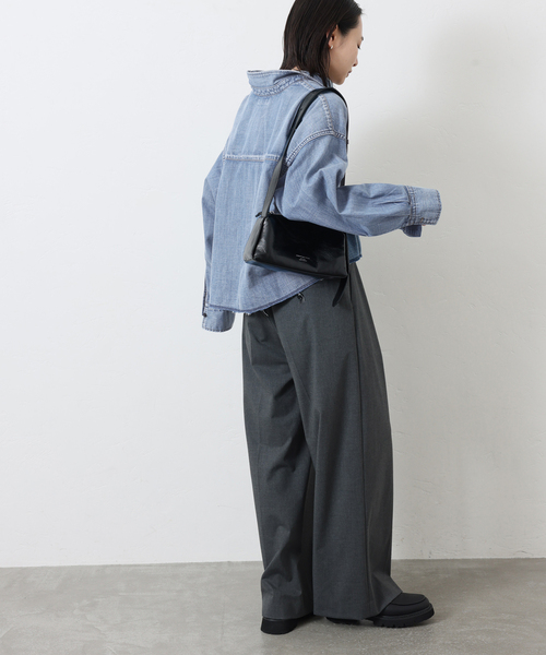 JOURNAL STANDARD（ジャーナルスタンダード）の「《追加2》ライトオンスデニムクロップドシャツ（シャツ/ブラウス・レディース・ブルー系その他/ベージュ・FREE）」の13枚目の写真