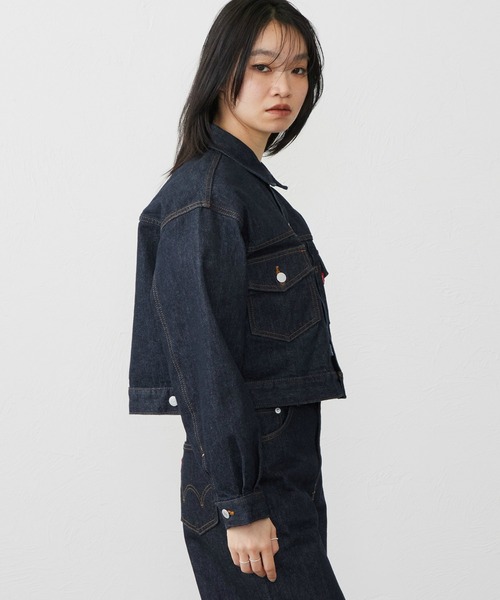 EDWIN(エドウィン)の「EDWIN LADIES 503 ショートデニムジャケット Gジャン(デニムジャケット・レディース・インディゴブルー/ダークインディゴブルー/ライトインディゴブルー・MEDIUM/LARGE)」の4枚目の写真
