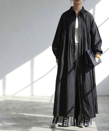 antiqua | インド綿 ロングシャツ ワンピース(シャツワンピース)