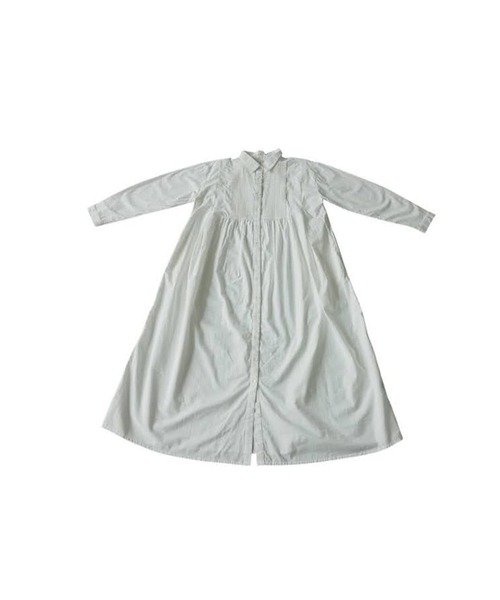 antiqua(アンティカ)の「インド綿 ロングシャツ ワンピース(シャツワンピース・レディース・ホワイト/ブラック・R/P)」の12枚目の写真