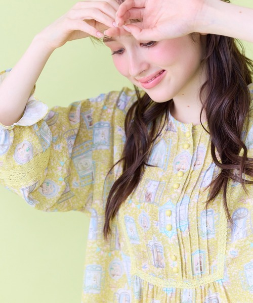 Jolly Poupee(ジョリープッペ)の「【22fabric】ルームメイトPT/ヨーク切替チュニック(チュニック・レディース・グリーン/イエロー・38/42/46)」の17枚目の写真