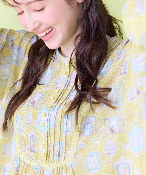Jolly Poupee(ジョリープッペ)の「【22fabric】ルームメイトPT/ヨーク切替チュニック(チュニック・レディース・グリーン/イエロー・38/42/46)」の16枚目の写真