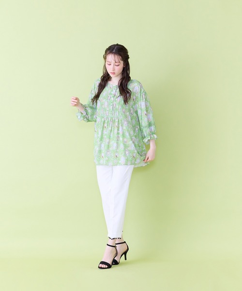 Jolly Poupee(ジョリープッペ)の「【22fabric】ルームメイトPT/ヨーク切替チュニック(チュニック・レディース・グリーン/イエロー・38/42/46)」の15枚目の写真