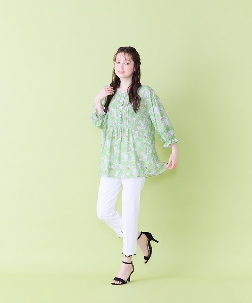 Jolly Poupee(ジョリープッペ)の「【22fabric】ルームメイトPT/ヨーク切替チュニック(チュニック・レディース・グリーン/イエロー・38/42/46)」の14枚目の写真