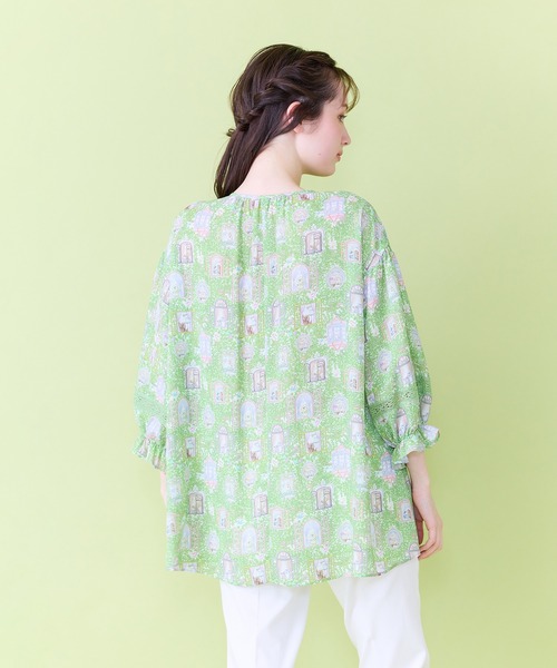 Jolly Poupee(ジョリープッペ)の「【22fabric】ルームメイトPT/ヨーク切替チュニック(チュニック・レディース・グリーン/イエロー・38/42/46)」の8枚目の写真