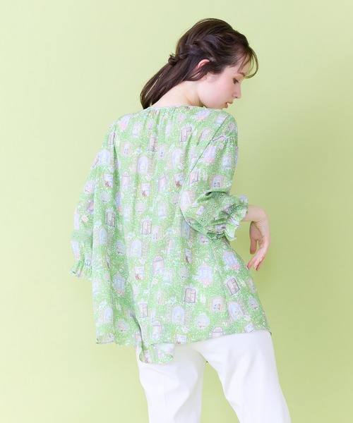 Jolly Poupee(ジョリープッペ)の「【22fabric】ルームメイトPT/ヨーク切替チュニック(チュニック・レディース・グリーン/イエロー・38/42/46)」の7枚目の写真