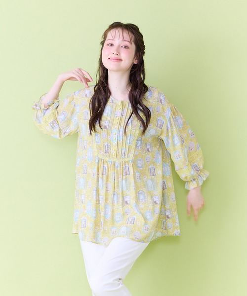 Jolly Poupee(ジョリープッペ)の「【22fabric】ルームメイトPT/ヨーク切替チュニック(チュニック・レディース・グリーン/イエロー・38/42/46)」の22枚目の写真