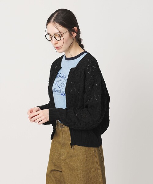BEAUTY&YOUTH UNITED ARROWS（ビューティーアンドユースユナイテッドアローズ）の「【WEB限定 Wardrobe DAILY MINIMAL】レース ジップカーディガン ウォッシャブル（カーディガン/ボレロ・レディース・オフホワイト/ブラック/ライトグレー・FREE）」の8枚目の写真