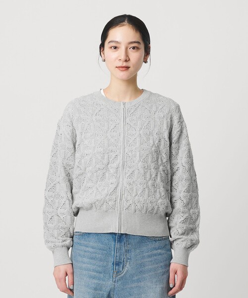 BEAUTY&YOUTH UNITED ARROWS（ビューティーアンドユースユナイテッドアローズ）の「【WEB限定 Wardrobe DAILY MINIMAL】レース ジップカーディガン ウォッシャブル（カーディガン/ボレロ・レディース・オフホワイト/ブラック/ライトグレー・FREE）」の10枚目の写真