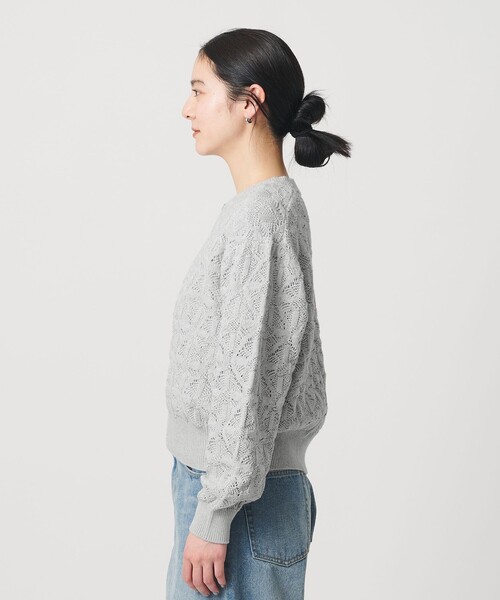 BEAUTY&YOUTH UNITED ARROWS（ビューティーアンドユースユナイテッドアローズ）の「【WEB限定 Wardrobe DAILY MINIMAL】レース ジップカーディガン ウォッシャブル（カーディガン/ボレロ・レディース・オフホワイト/ブラック/ライトグレー・FREE）」の11枚目の写真