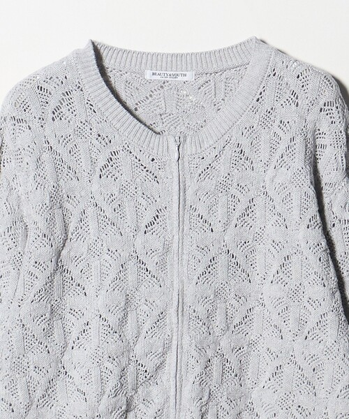BEAUTY&YOUTH UNITED ARROWS（ビューティーアンドユースユナイテッドアローズ）の「【WEB限定 Wardrobe DAILY MINIMAL】レース ジップカーディガン ウォッシャブル（カーディガン/ボレロ・レディース・オフホワイト/ブラック/ライトグレー・FREE）」の15枚目の写真