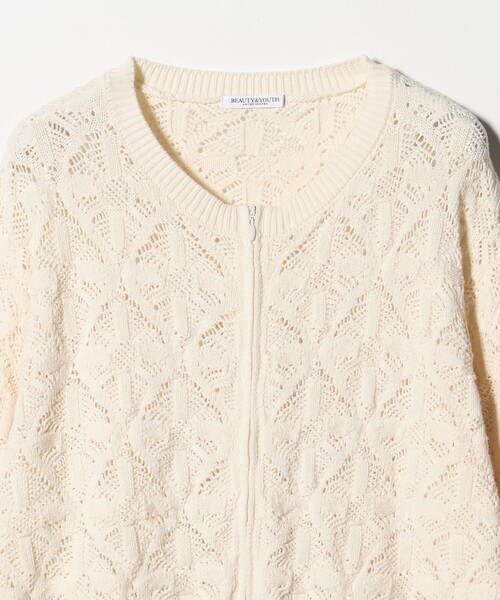BEAUTY&YOUTH UNITED ARROWS（ビューティーアンドユースユナイテッドアローズ）の「【WEB限定 Wardrobe DAILY MINIMAL】レース ジップカーディガン ウォッシャブル（カーディガン/ボレロ・レディース・オフホワイト/ブラック/ライトグレー・FREE）」の19枚目の写真