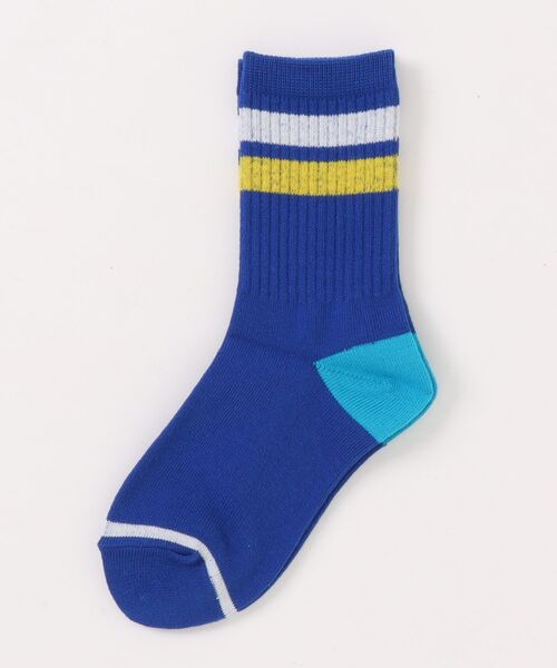 HAKKA KIDS（ハッカキッズ）の「配色ラインソックス（ソックス/靴下・キッズ・ブルー/杢グレー/オフホワイト・S/M/L/LL）」の3枚目の写真