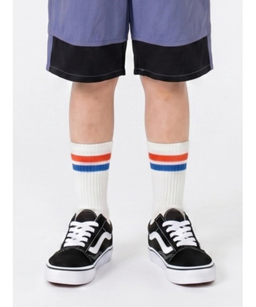 HAKKA KIDS（ハッカキッズ）の「配色ラインソックス（ソックス/靴下・キッズ・ブルー/杢グレー/オフホワイト・S/M/L/LL）」の4枚目の写真