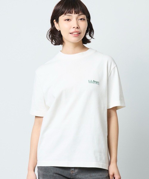 L.L.Bean(エルエルビーン)の「【JAPAN EDITION】ユニオン・ショートスリーブ・ティ(Tシャツ/カットソー・レディース・ライトグレー/ホワイト/エメラルドブルー・MEDIUM)」の2枚目の写真