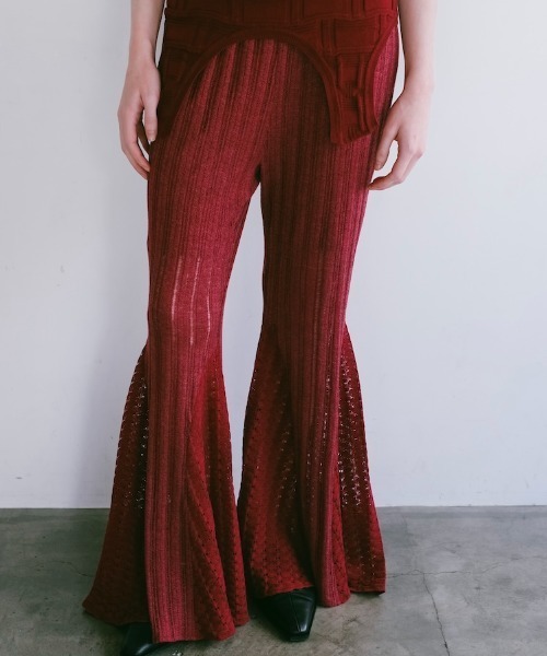 Ruh Dhan(ルーダン)の「Lace Paneled Flare Pants(その他パンツ・レディース・ボルドー/ブラック/アイボリー・FREE)」の3枚目の写真
