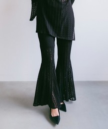 Lace Paneled Flare Pants