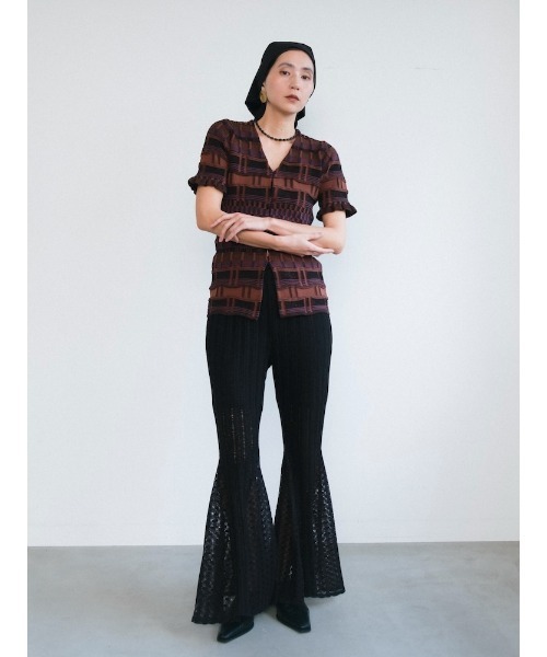 Ruh Dhan(ルーダン)の「Lace Paneled Flare Pants(その他パンツ・レディース・ボルドー/ブラック/アイボリー・FREE)」の22枚目の写真