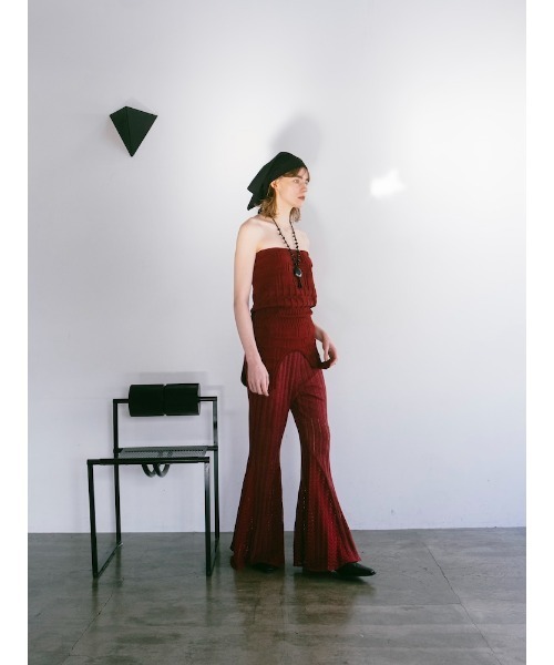 Ruh Dhan(ルーダン)の「Lace Paneled Flare Pants(その他パンツ・レディース・ボルドー/ブラック/アイボリー・FREE)」の8枚目の写真