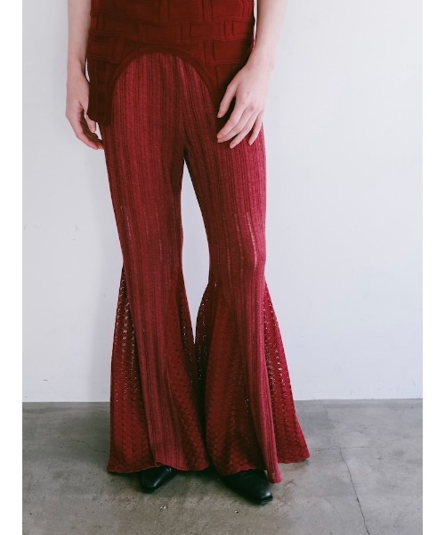 Ruh Dhan(ルーダン)の「Lace Paneled Flare Pants(その他パンツ・レディース・ボルドー/ブラック/アイボリー・FREE)」の10枚目の写真