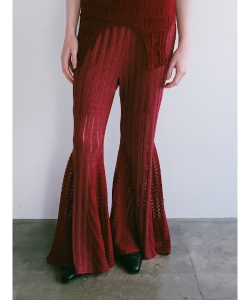 Ruh Dhan(ルーダン)の「Lace Paneled Flare Pants(その他パンツ・レディース・ボルドー/ブラック/アイボリー・FREE)」の11枚目の写真