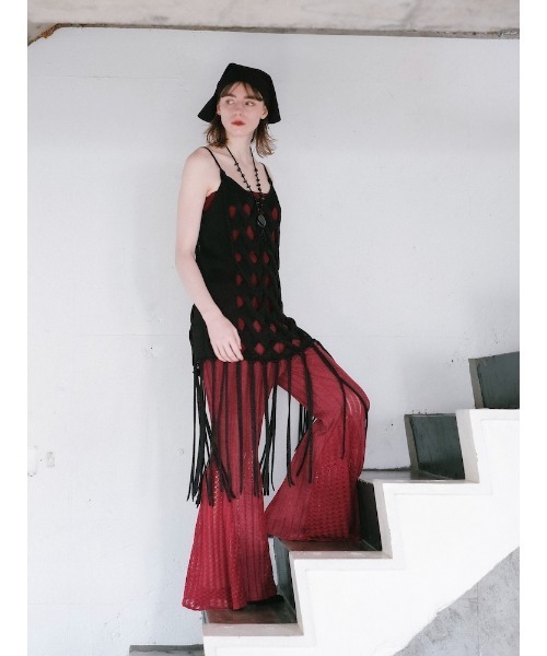 Ruh Dhan(ルーダン)の「Lace Paneled Flare Pants(その他パンツ・レディース・ボルドー/ブラック/アイボリー・FREE)」の9枚目の写真