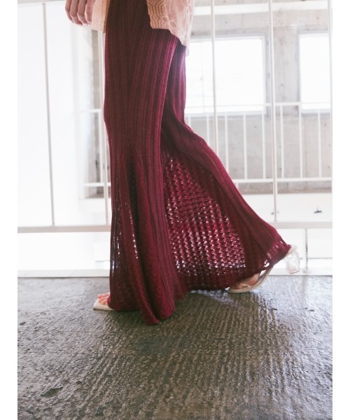 Ruh Dhan(ルーダン)の「Lace Paneled Flare Pants(その他パンツ・レディース・ボルドー/ブラック/アイボリー・FREE)」の14枚目の写真