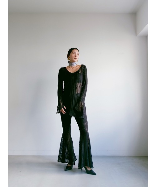 Ruh Dhan(ルーダン)の「Lace Paneled Flare Pants(その他パンツ・レディース・ボルドー/ブラック/アイボリー・FREE)」の16枚目の写真