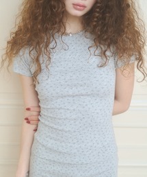 chernyy floral pearl logo tee / 小花柄パールロゴT